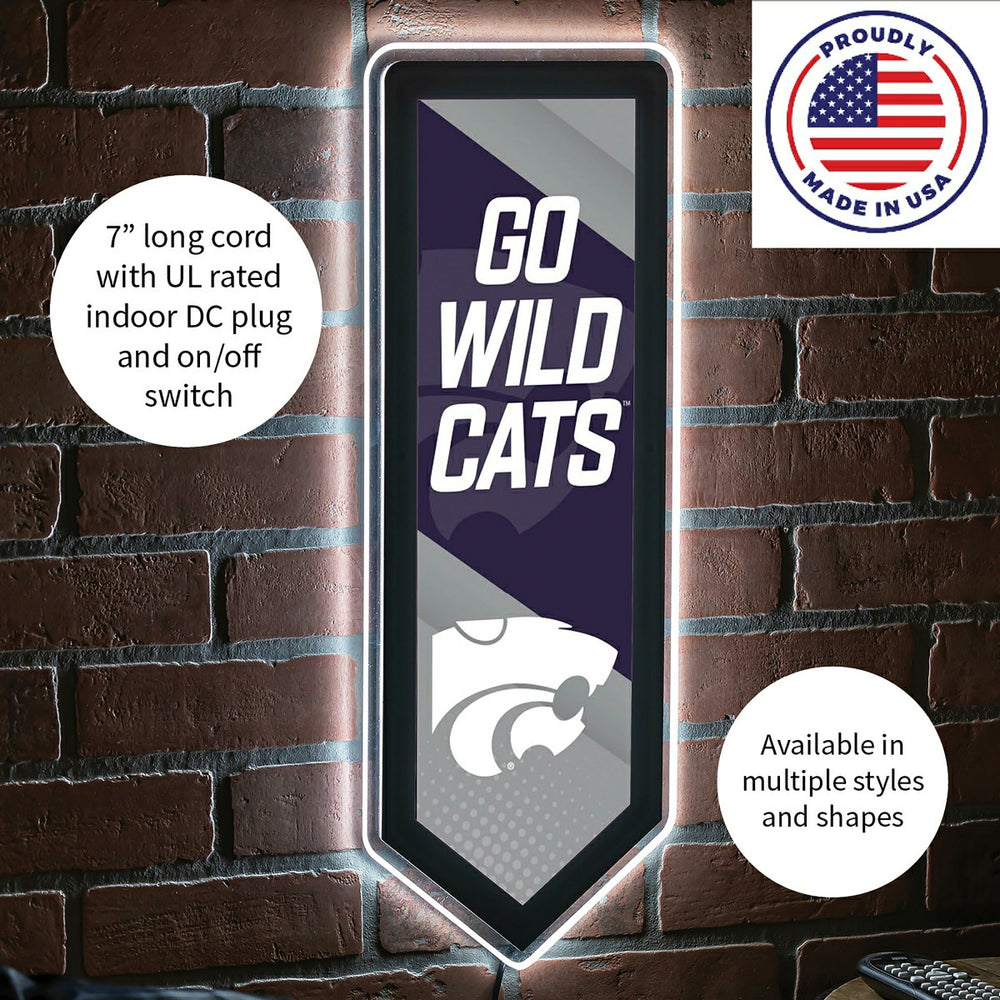 LED Wall Decor, Pennant, Kansas State University - Collegiate Home