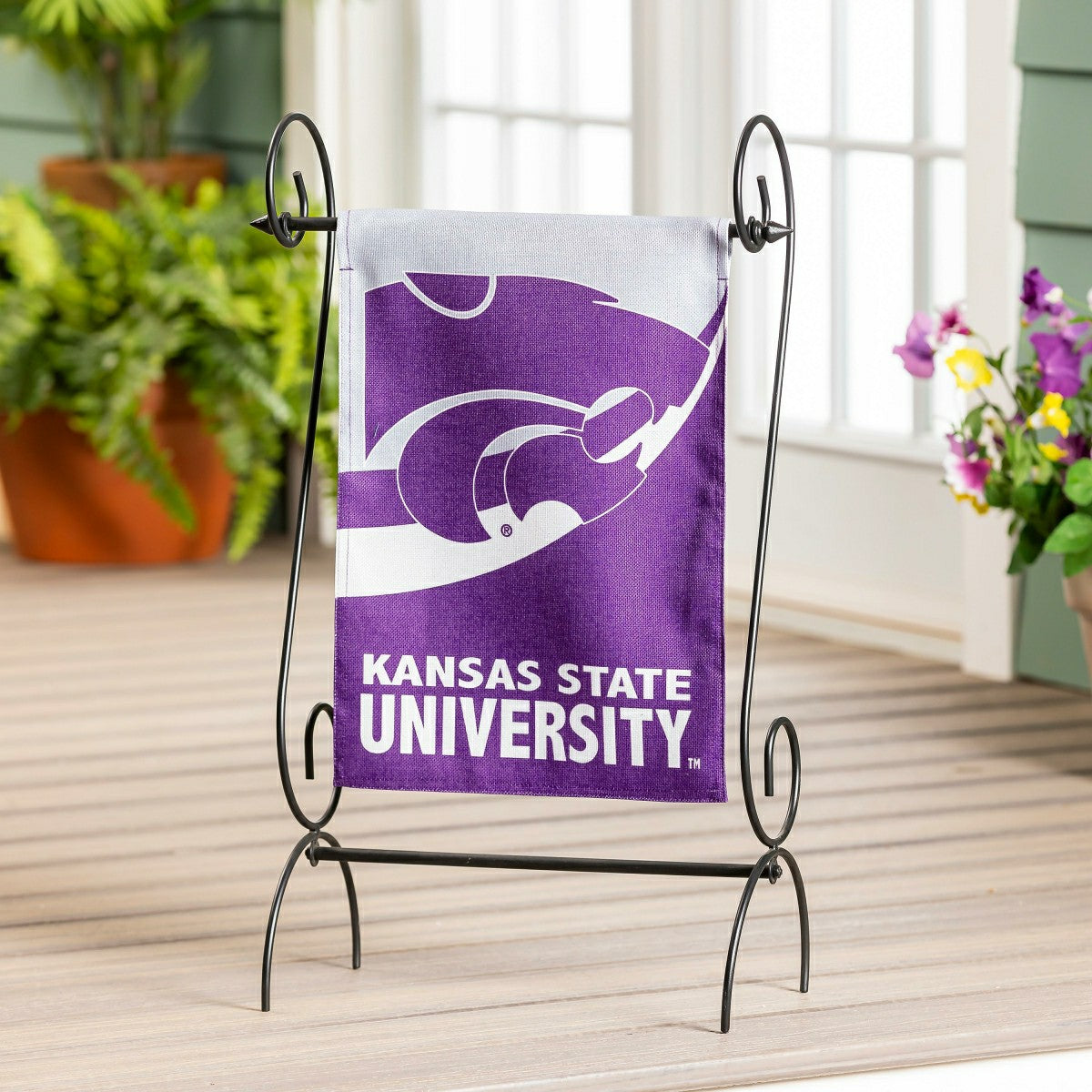 Kansas State University Burlap Flag GDN Size - Collegiate Home