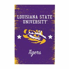 Louisiana State University Wood Wall Sign, 16x24 - Collegiate Home