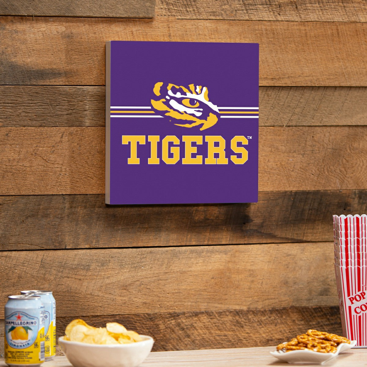 Louisiana State University Wood Wall Sign, 12x12 - Collegiate Home