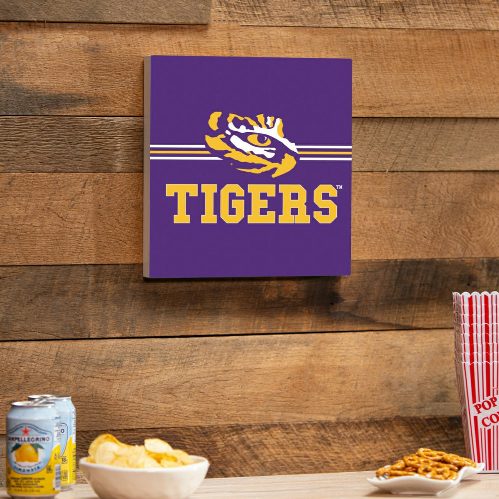 Louisiana State University Wood Wall Sign, 12x12 - Collegiate Home