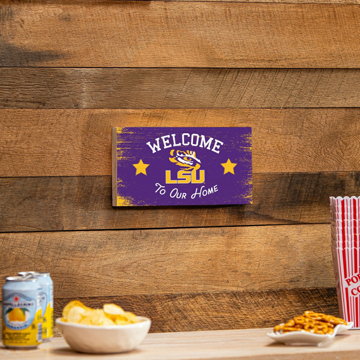 Louisiana State University Wood Wall Sign, 6x11 - Collegiate Home