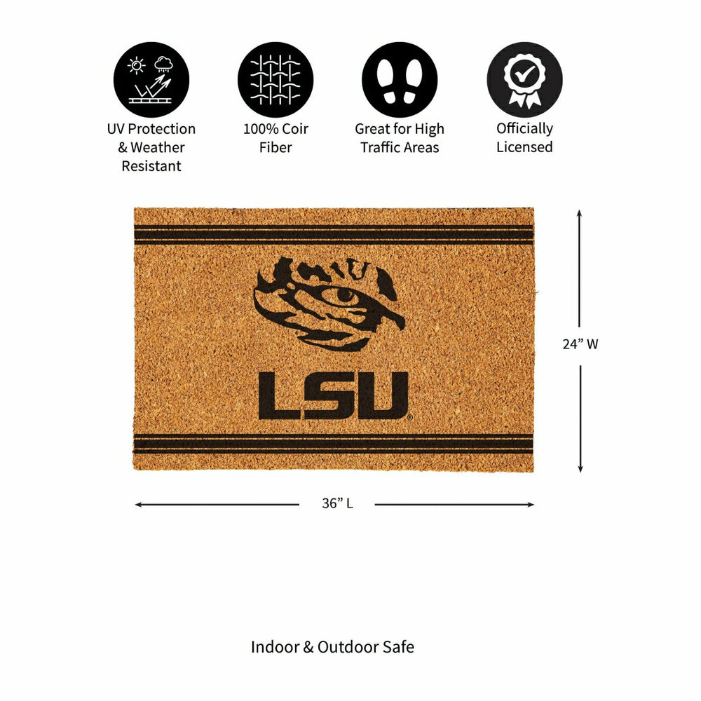 Louisiana State University Large One Color Coir Mat, 36"x24" - Collegiate