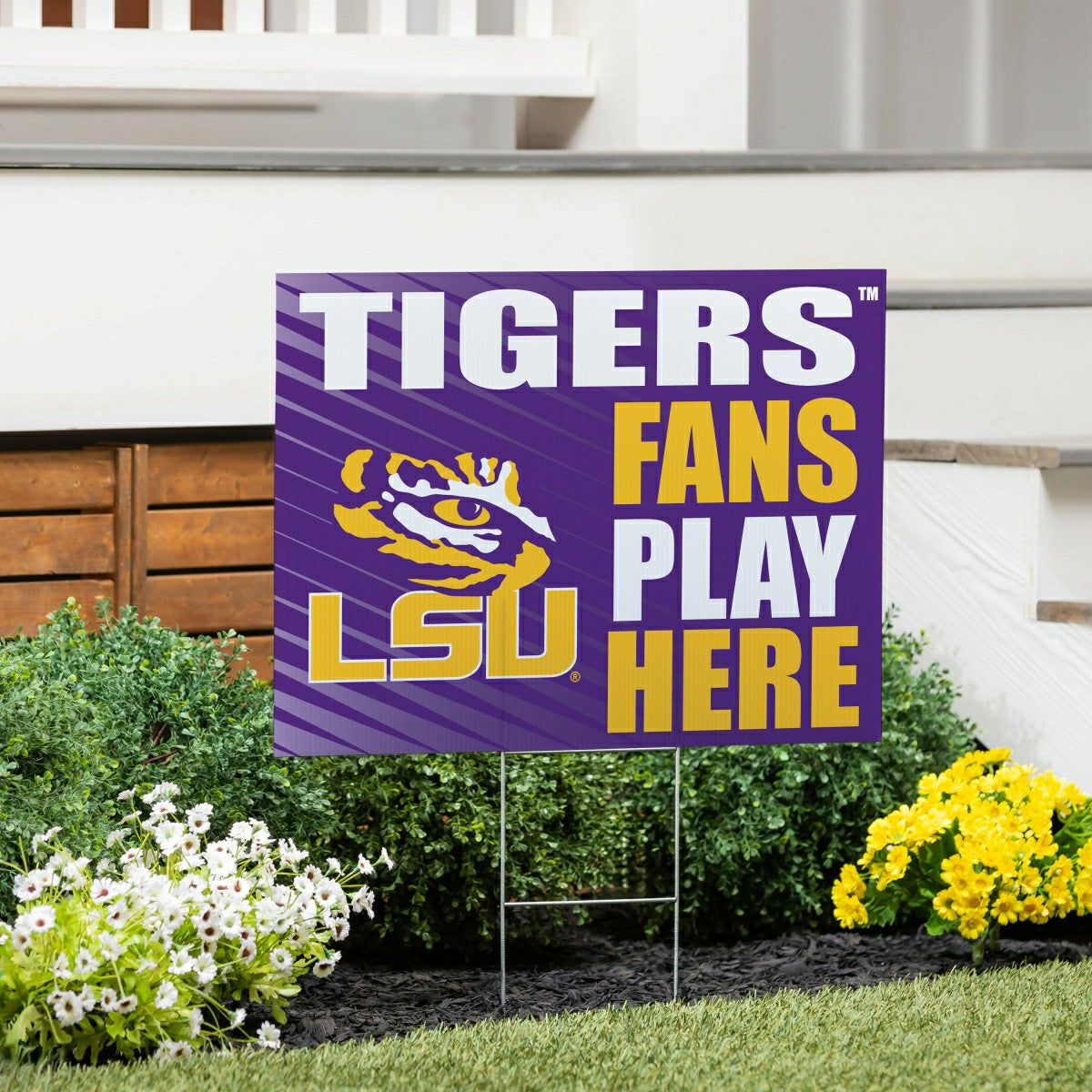 Louisiana State University Coroplast Yard Sign "Fans Play Here" - Collegiate Home