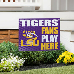 Louisiana State University Coroplast Yard Sign "Fans Play Here" - Collegiate Home