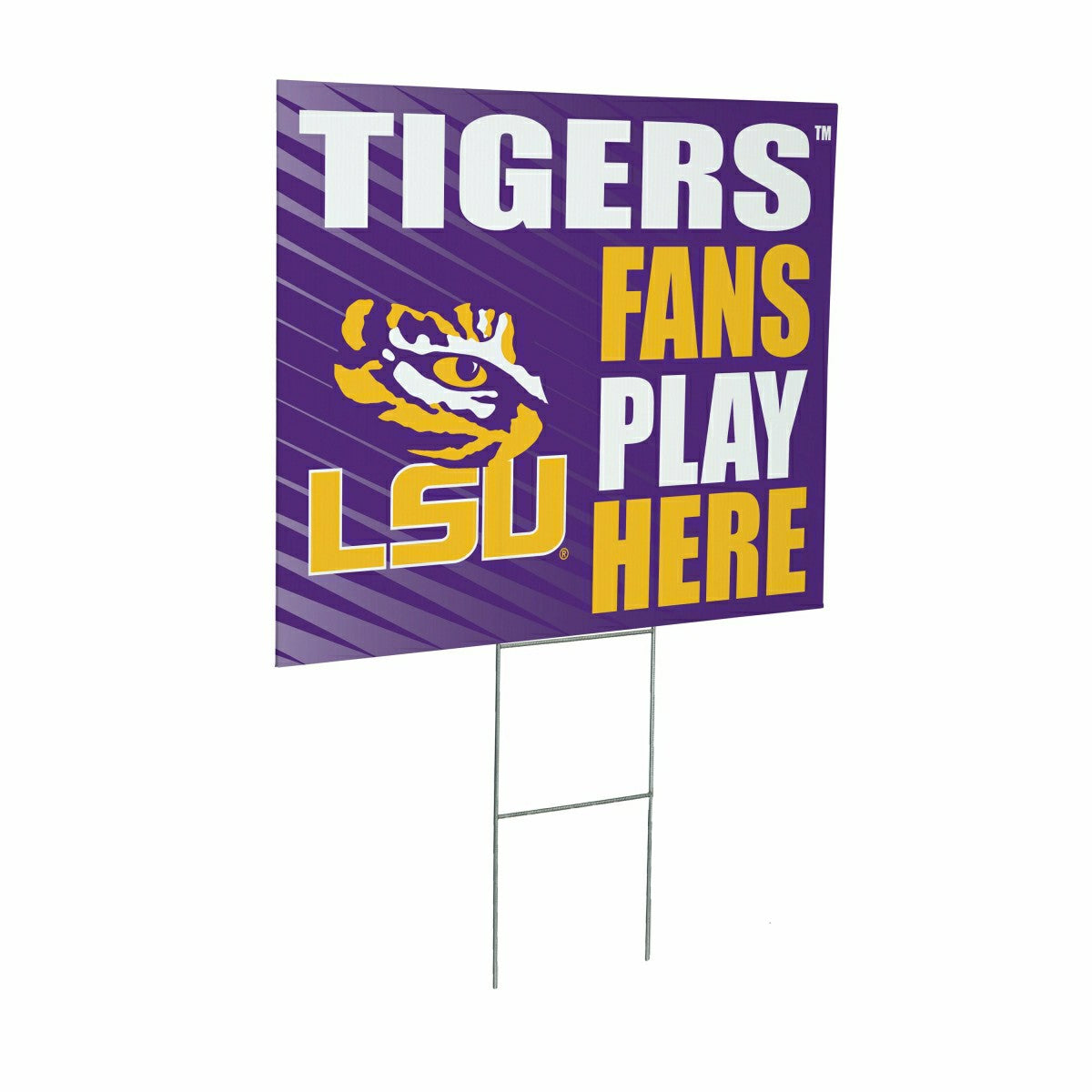 Louisiana State University Coroplast Yard Sign "Fans Play Here" - Collegiate Home