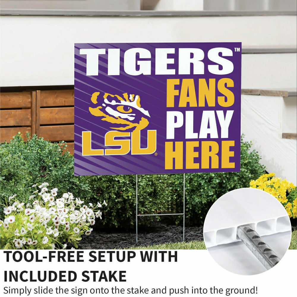 Louisiana State University Coroplast Yard Sign "Fans Play Here" - Collegiate Home