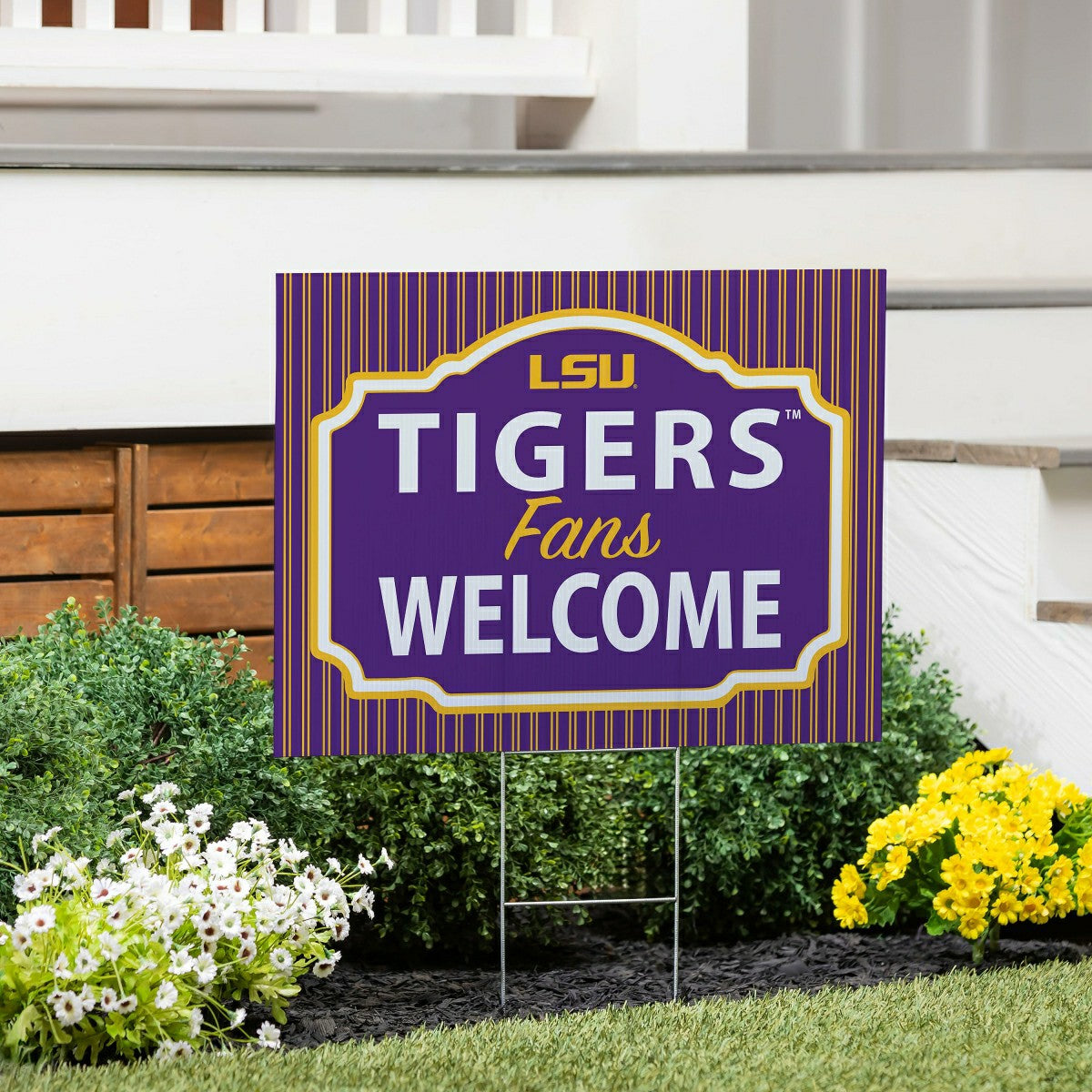 Louisiana State University Coroplast Yard Sign, "Fans Welcome" - Collegiate Home
