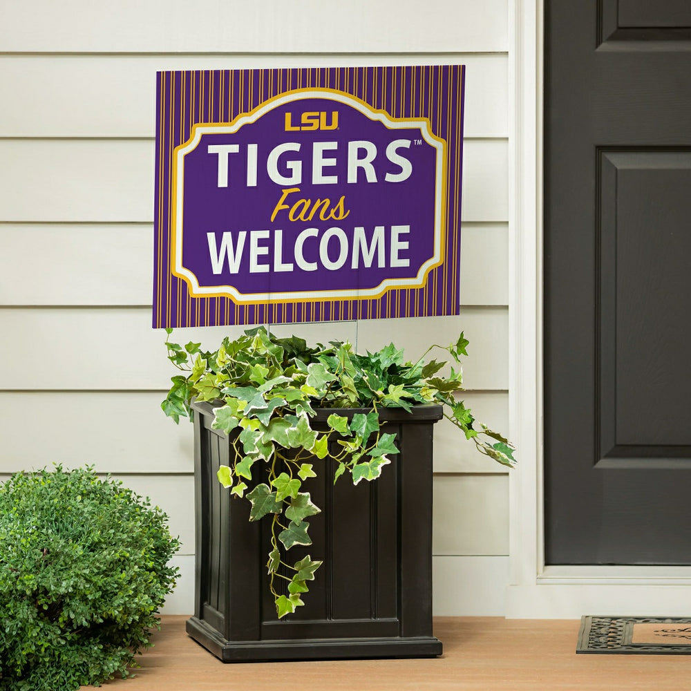 Louisiana State University Coroplast Yard Sign, "Fans Welcome" - Collegiate Home