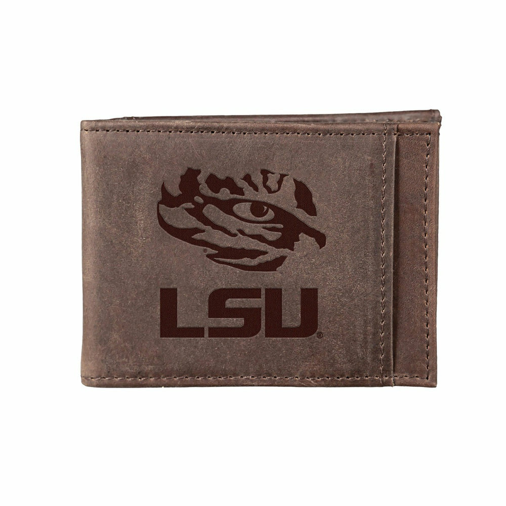 Front Pocket Wallet w/ RFID Blocking, Louisiana State University, Brow - Collegiate Home