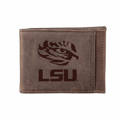 Front Pocket Wallet w/ RFID Blocking, Louisiana State University, Brow - Collegiate Home