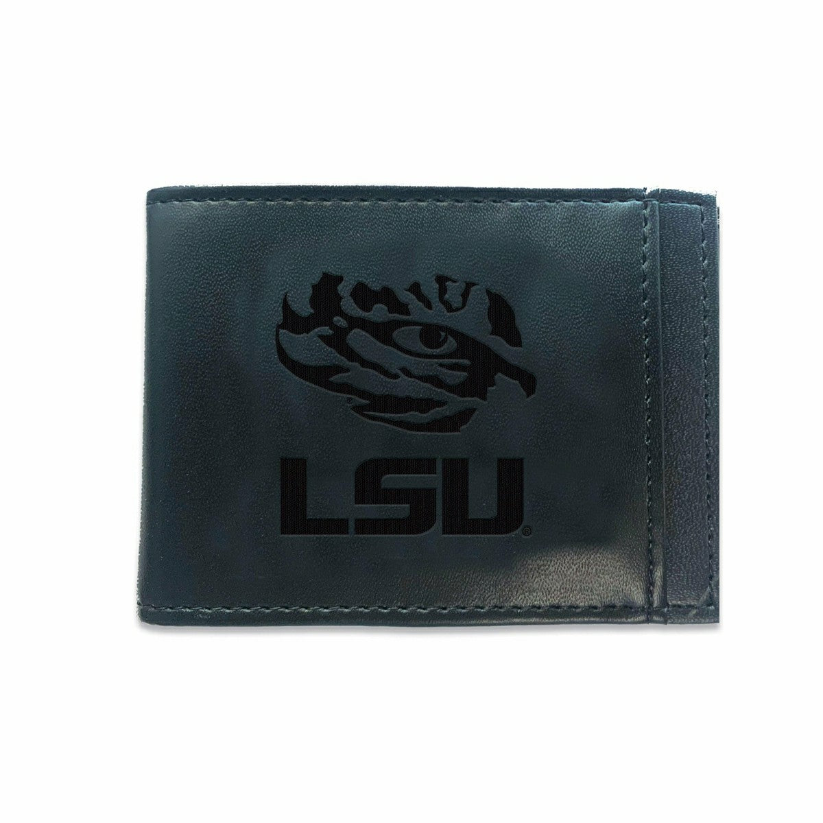 Front Pocket Wallet w/ RFID Blocking, Louisiana State University, Blac - Collegiate Home