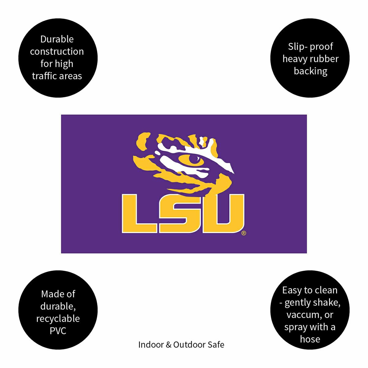 Full Color PVC Mat, 16" x 28", Louisiana State University - Collegiate