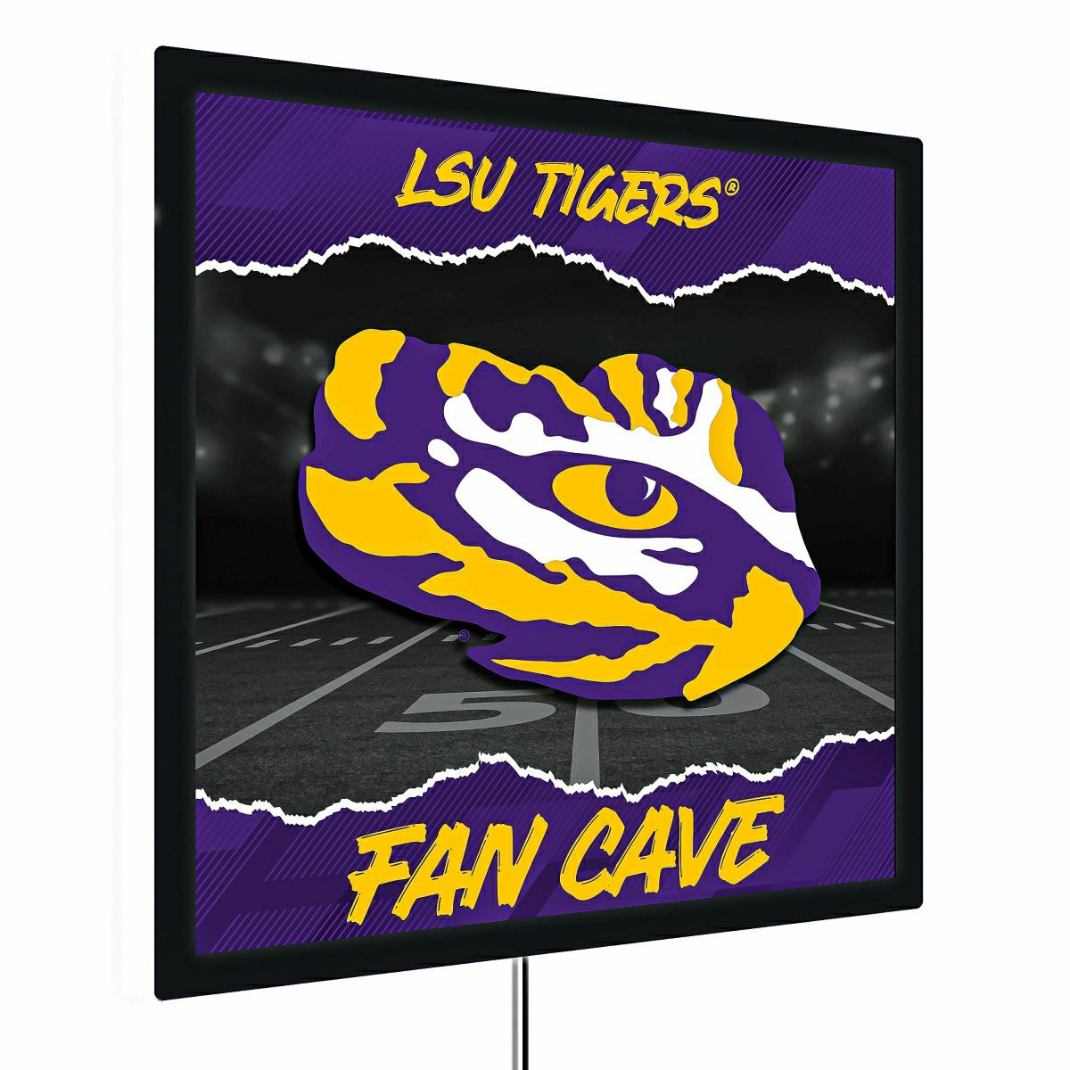 Louisiana State University 23"H x 23"L LED Wall Decor, Edgelite, Squar - Collegiate Home