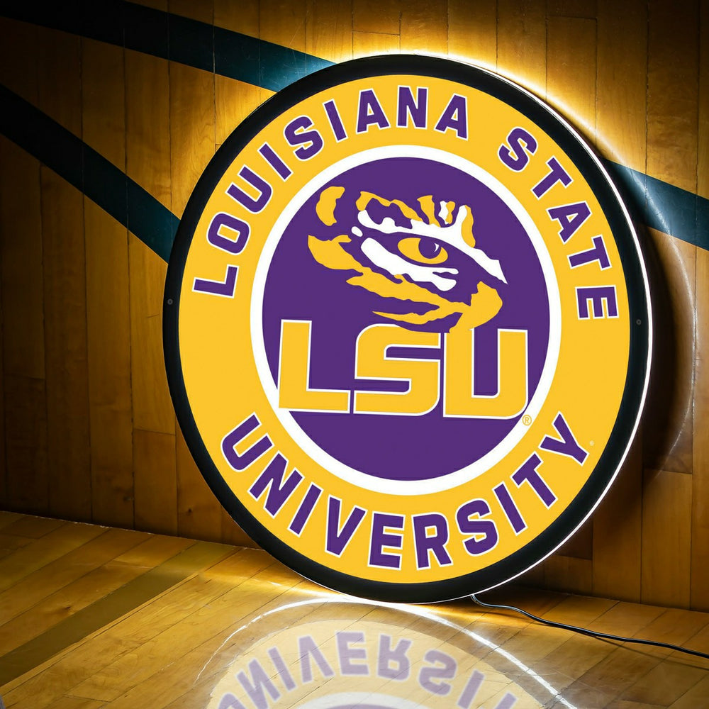 LED Wall Decor, Round, Louisiana State University - Collegiate Home