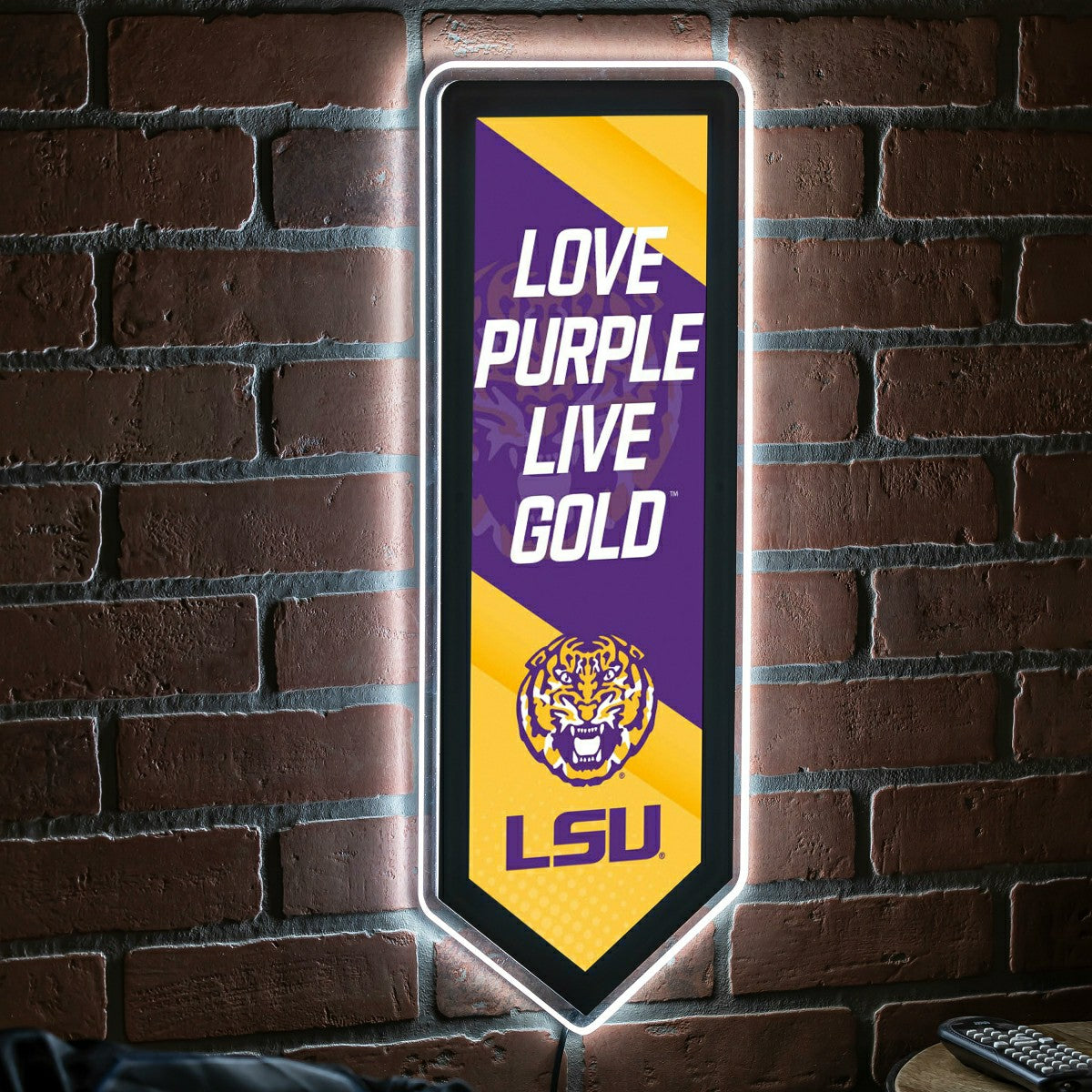 LED Wall Decor, Pennant, Louisiana State University - Collegiate Home