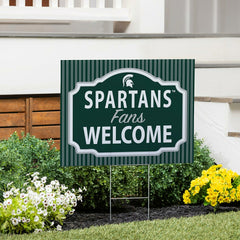 Michigan State University Coroplast Yard Sign, "Fans Welcome" - Collegiate Home