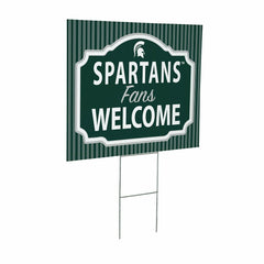 Michigan State University Coroplast Yard Sign, "Fans Welcome" - Collegiate Home