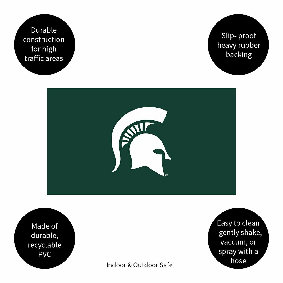 Full Color PVC Mat, 16" x 28", Michigan State University - Collegiate