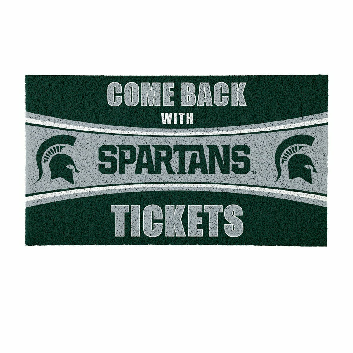 28" x 16" PVC Trapper Mat, Come Back with Tickets, Michigan State Univ - Collegiate