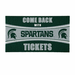 28" x 16" PVC Trapper Mat, Come Back with Tickets, Michigan State Univ - Collegiate