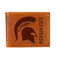 Michigan State University, Embossed 100% Genuine Tumbled Leather Passc - Collegiate Home