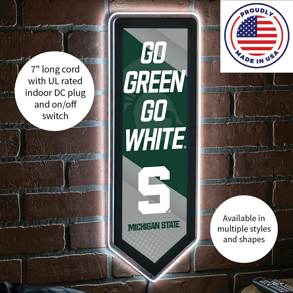LED Wall Decor, Pennant, Michigan State University - Collegiate Home