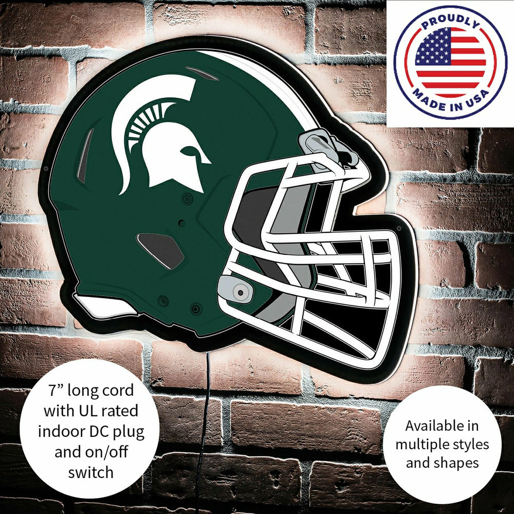 LED Wall Decor, Helmet, Michigan State University - Collegiate Home