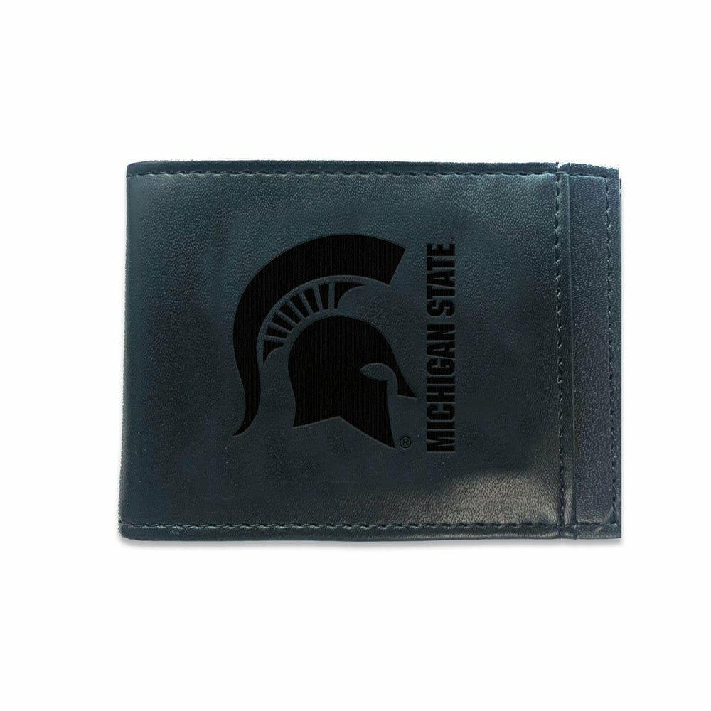 Front Pocket Wallet w/ RFID Blocking, Michigan State University, Black - Collegiate Home