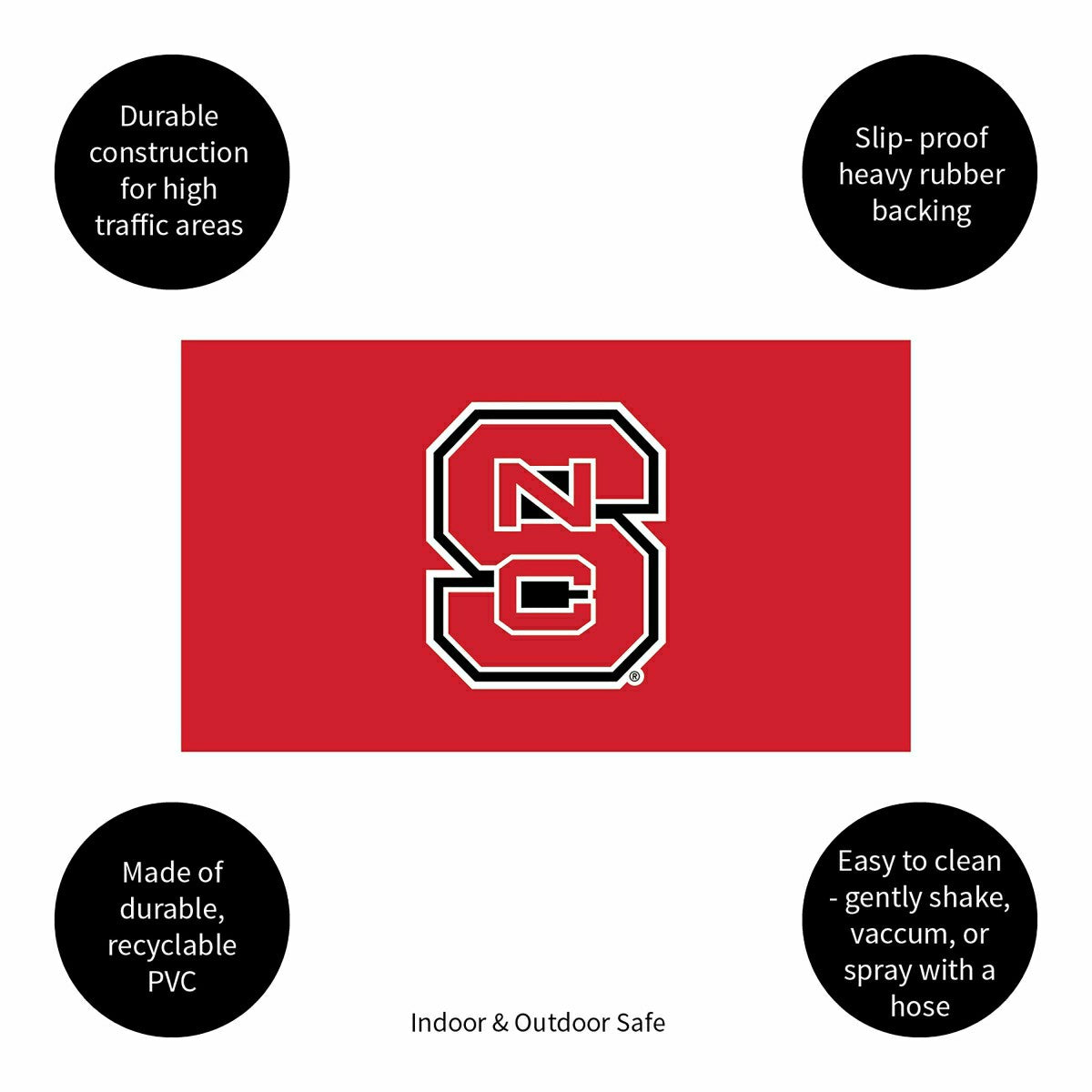 Full Color PVC Mat, 16" x 28", North Carolina State University - Collegiate