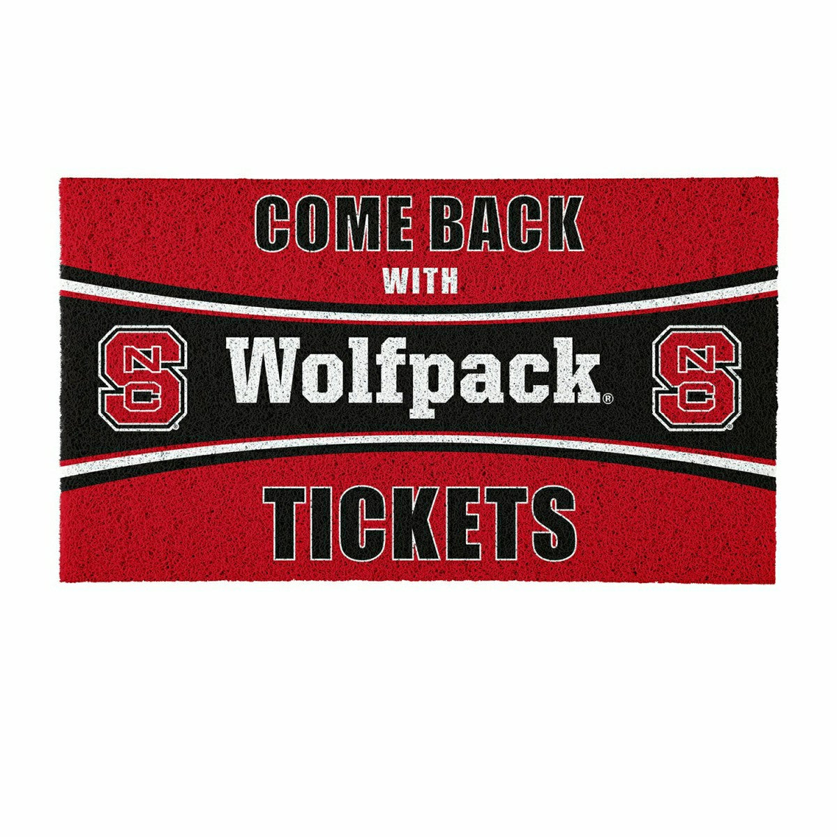 28" x 16" PVC Trapper Mat, Come Back with Tickets, North Carolina Stat - Collegiate