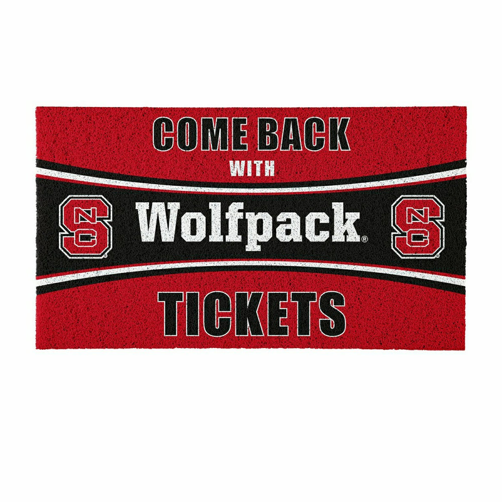 28" x 16" PVC Trapper Mat, Come Back with Tickets, North Carolina Stat - Collegiate
