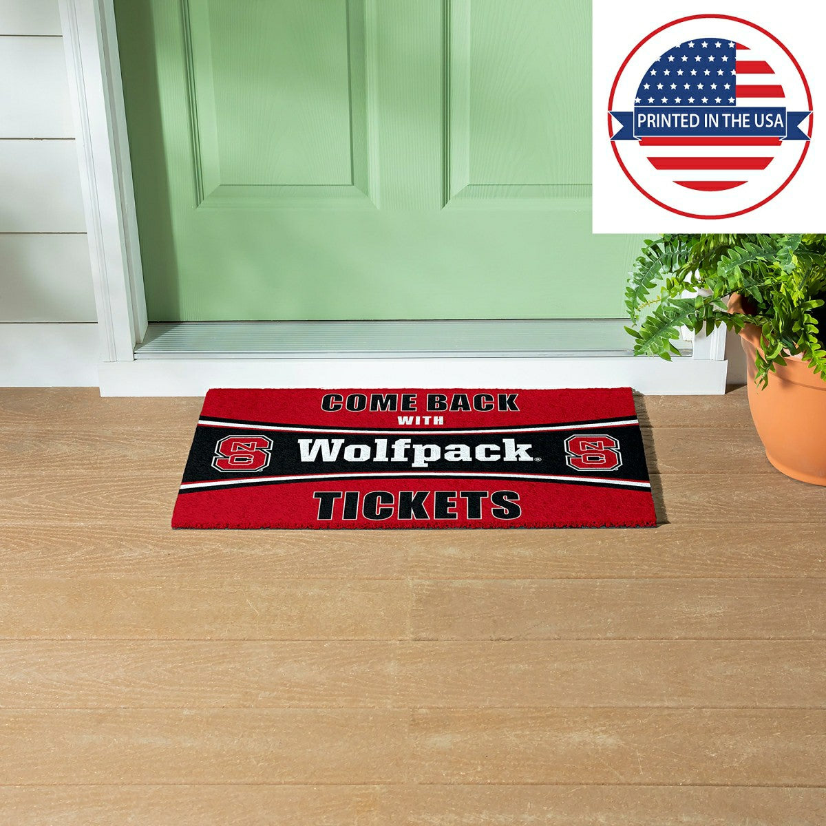 28" x 16" PVC Trapper Mat, Come Back with Tickets, North Carolina Stat - Collegiate