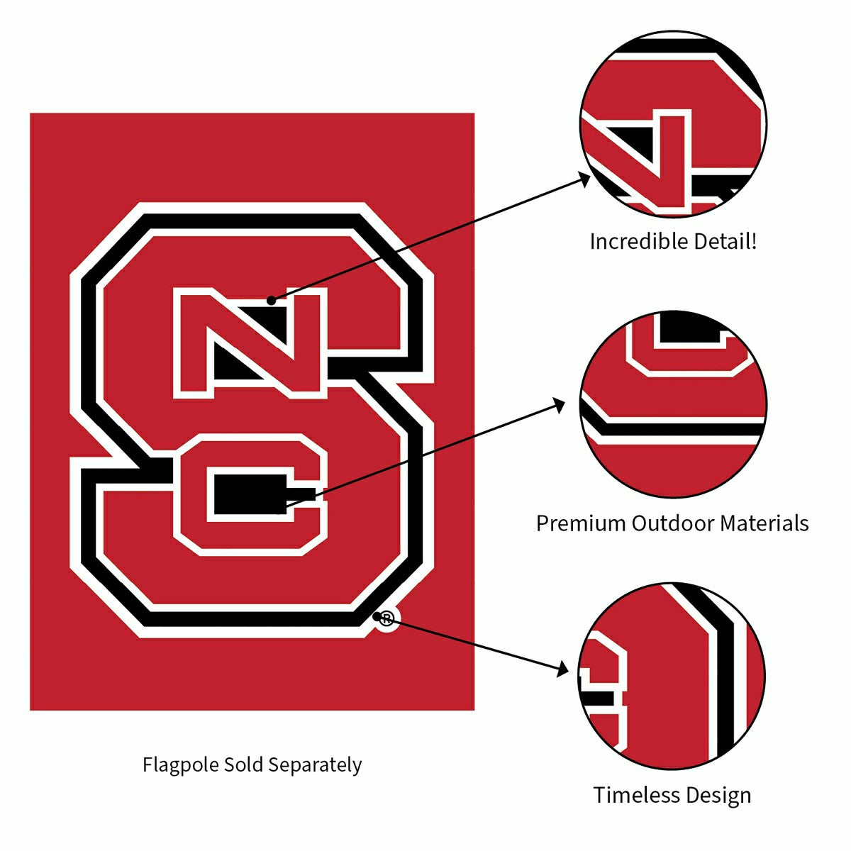North Carolina State University Applique Garden Flag - Collegiate Home