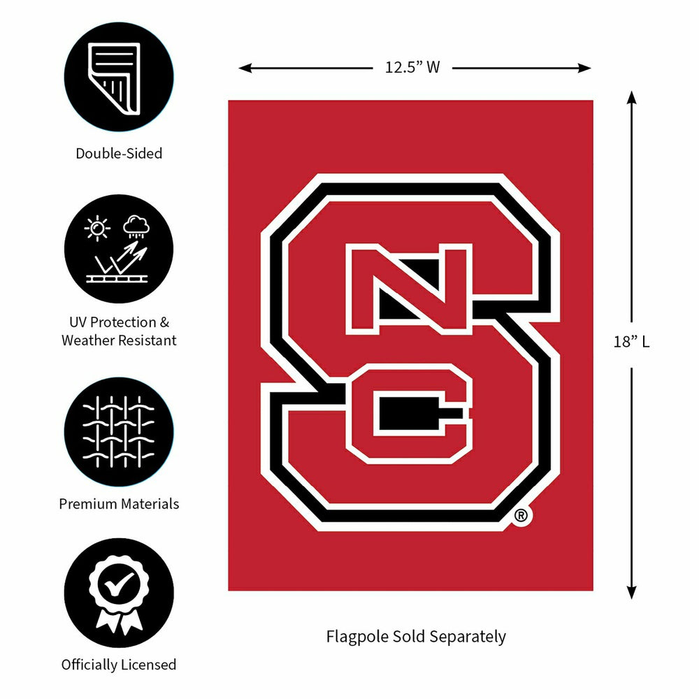 North Carolina State University Applique Garden Flag - Collegiate Home
