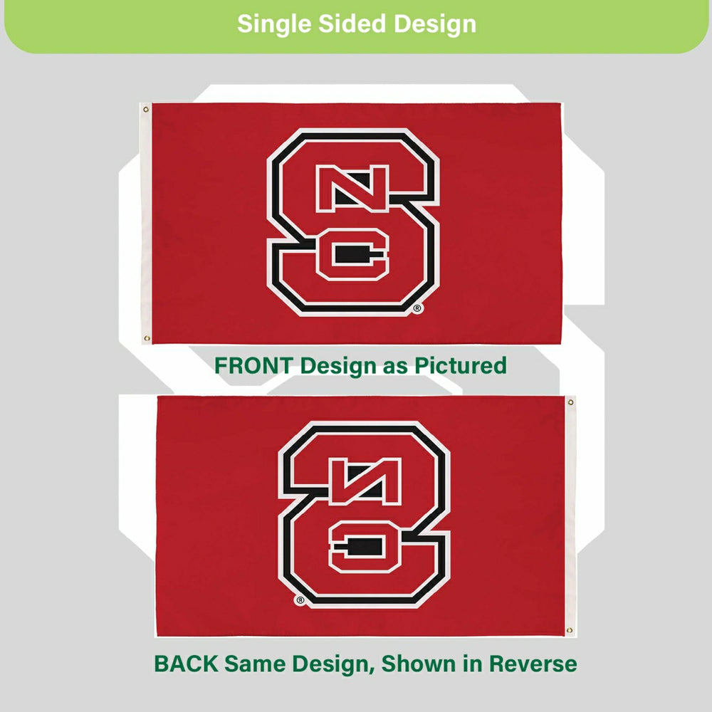 North Carolina State University Single Sided Flag w/ 2 Grommets, 3'x5' - Collegiate Home