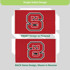 North Carolina State University Single Sided Flag w/ 2 Grommets, 3'x5' - Collegiate Home