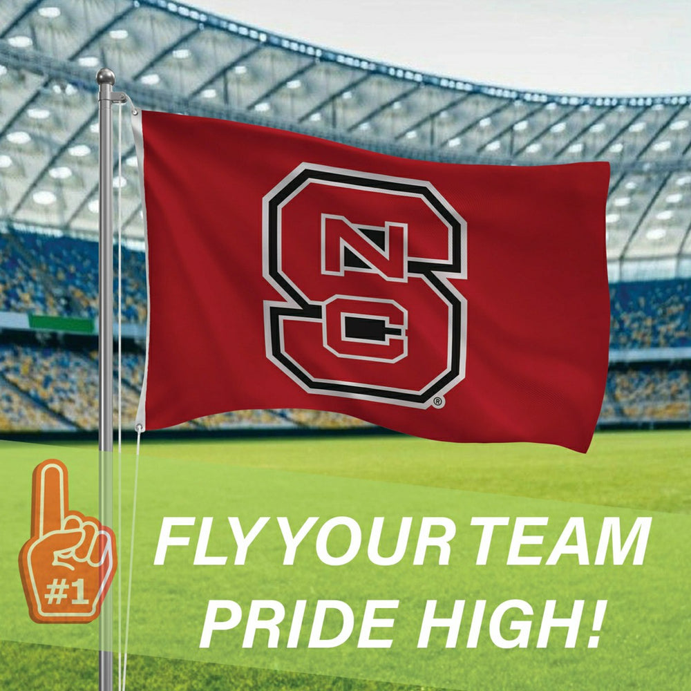 North Carolina State University Single Sided Flag w/ 2 Grommets, 3'x5' - Collegiate Home