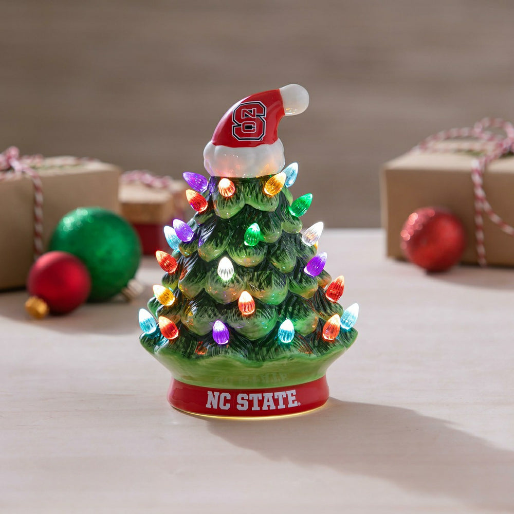 8" LED Ceramic Christmas Tree, North Carolina State University - Collegiate Home