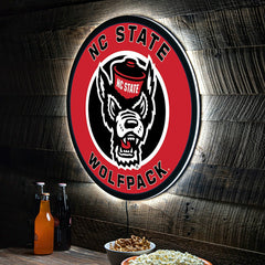 LED Wall Decor, Round, North Carolina State University - Collegiate Home