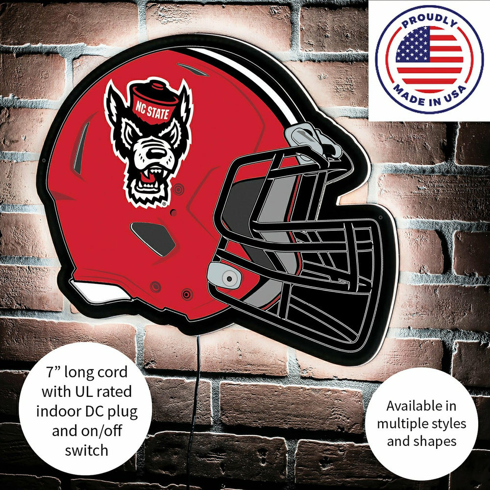 LED Wall Decor, Helmet, North Carolina State University - Collegiate Home