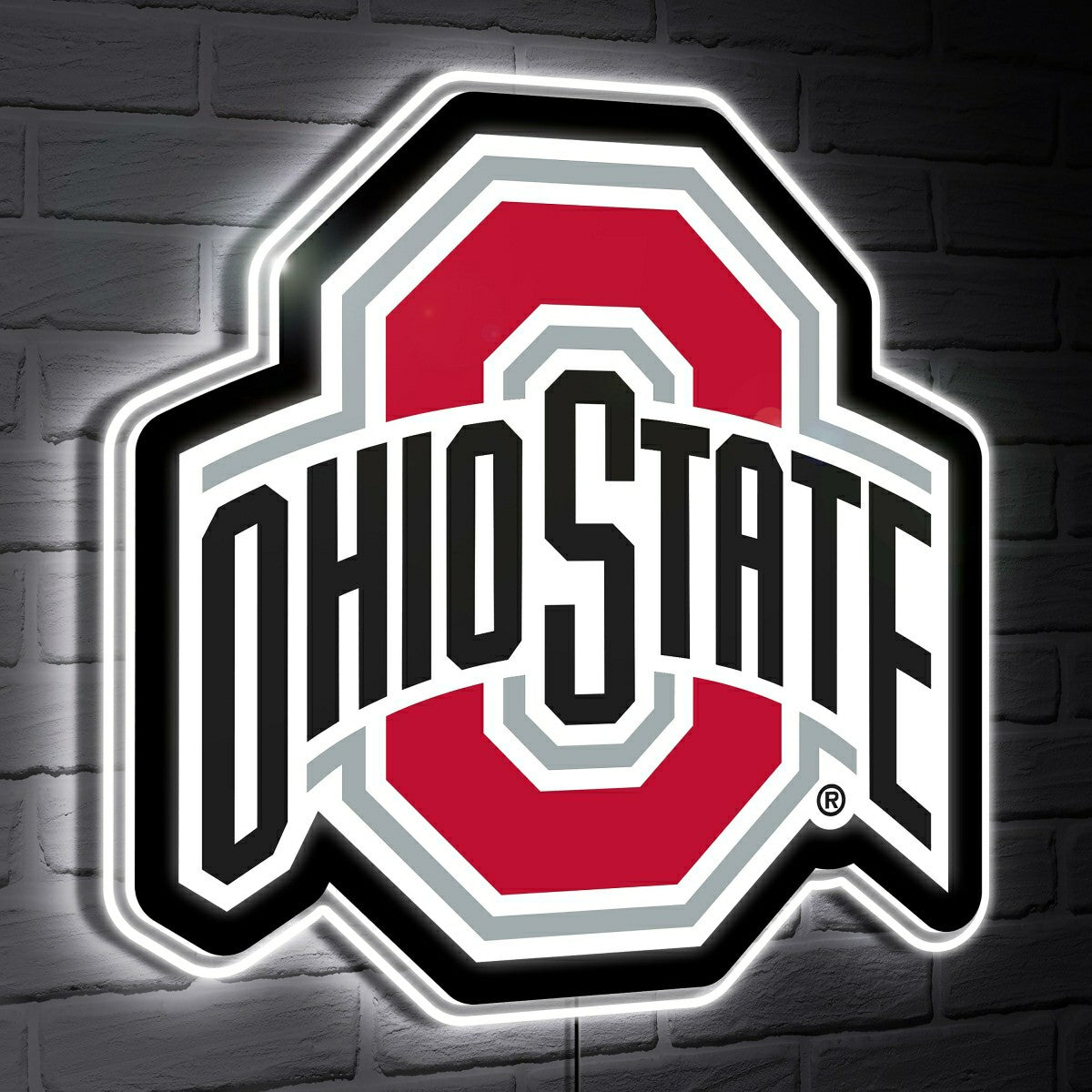 Ohio State Buckeyes LED Wall Decor, Glazelite, Logo - Collegiate Home