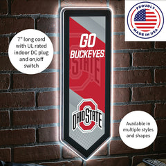 LED Wall Decor, Pennant, Ohio State University - Collegiate Home