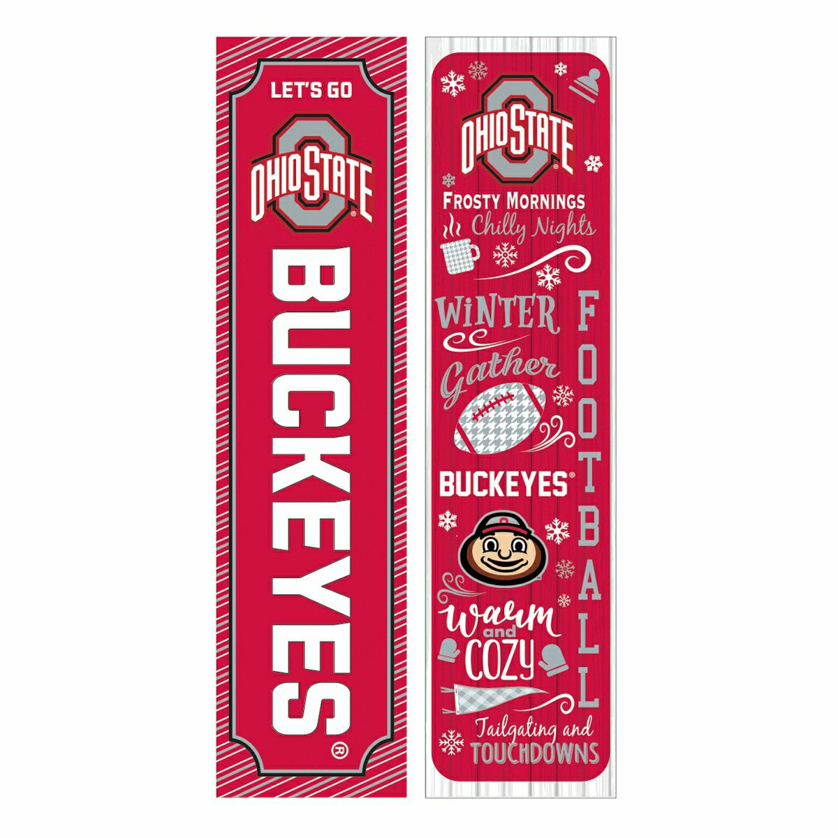 46" Double Sided Leaner, Ohio State University, Winter Seasonal - Collegiate Home