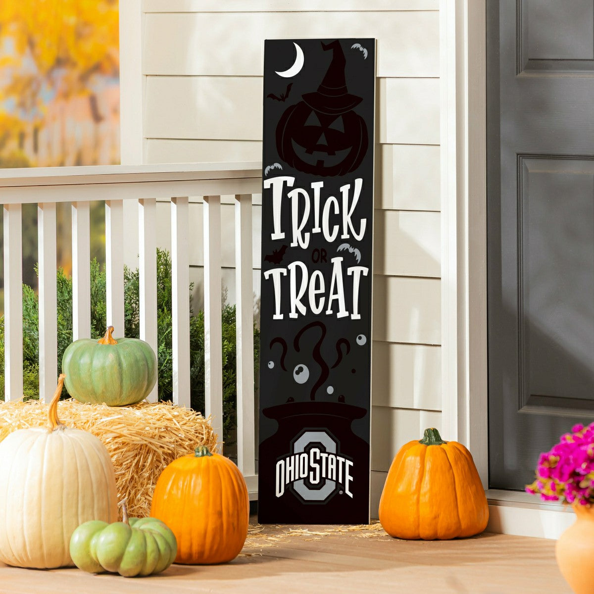 47" Double Sided Leaner, Ohio State University, Halloween - Collegiate Home