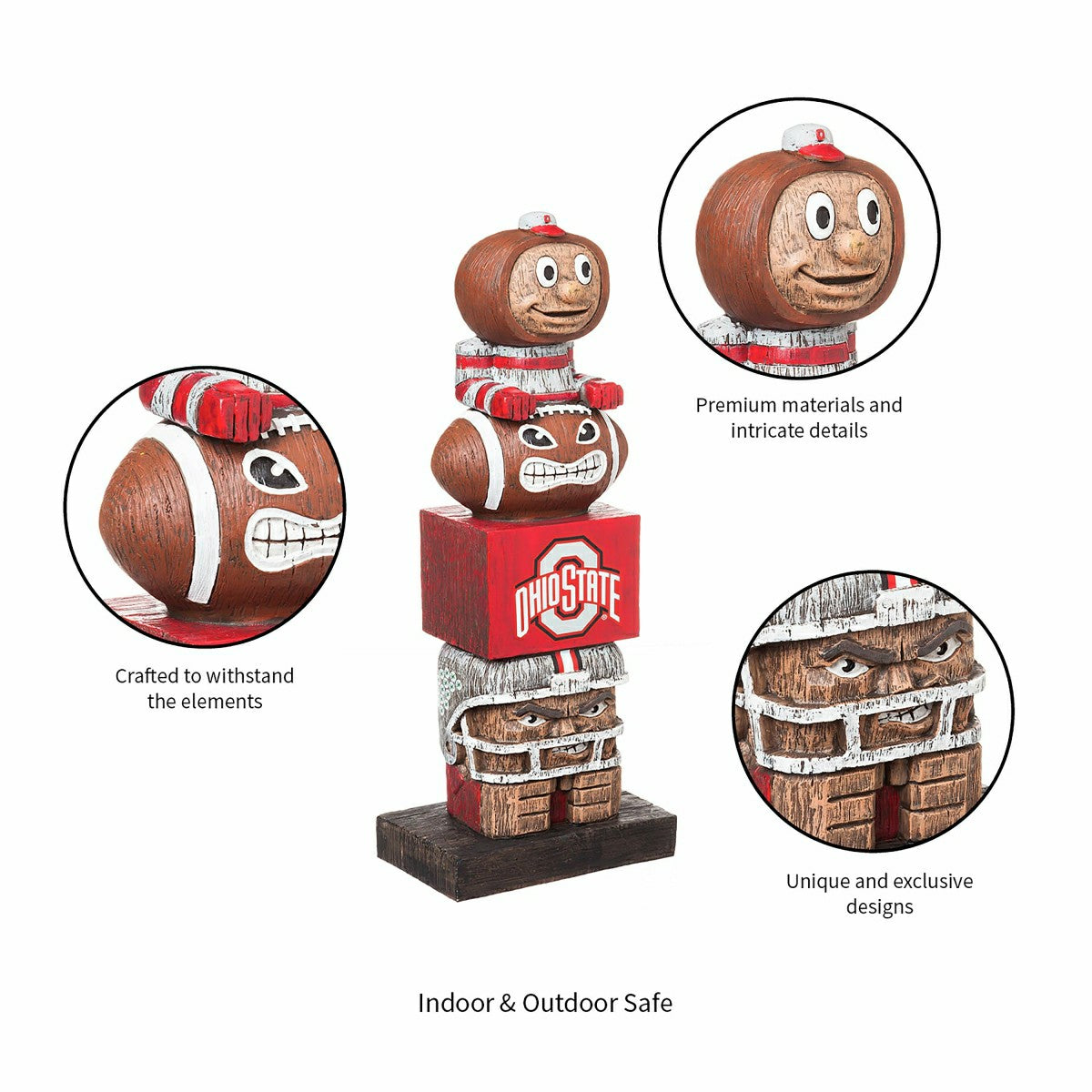 Ohio State Buckeyes Tiki Team Totem Garden Statue - Collegiate Home