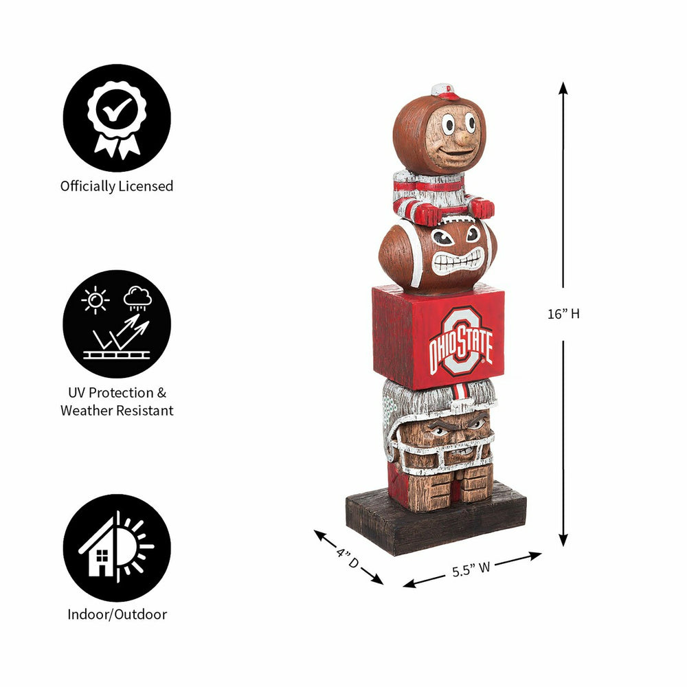 Ohio State Buckeyes Tiki Team Totem Garden Statue - Collegiate Home