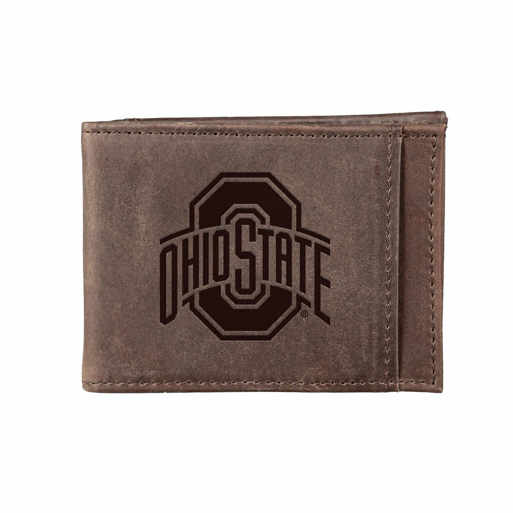 Front Pocket Wallet w/ RFID Blocking, Ohio State University, Brown - Collegiate Home