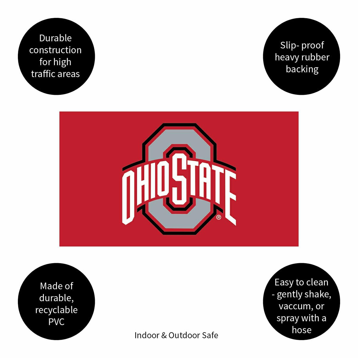 Full Color PVC Mat, 16" x 28", Ohio State University - Collegiate
