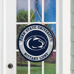 Penn State Round Door Décor with Hanging Rope, 18x18 - Collegiate Home